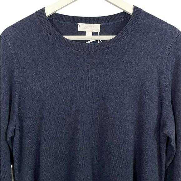 The White Company Tie Waist Lounge Sweater with Cashmere Wool Navy Blue NWT - Picture 6 of 15